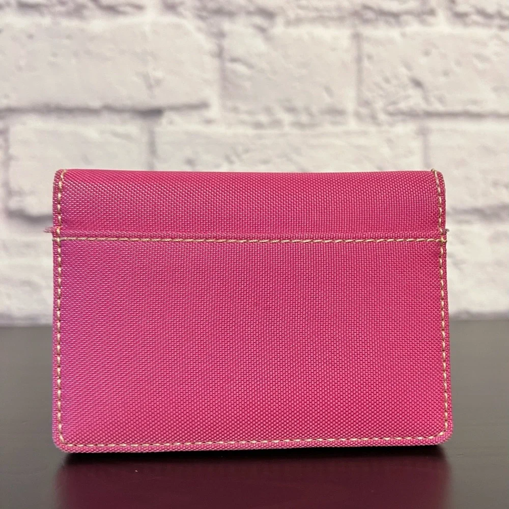 Lands’ End Small Bifold Card Wallet w/Canvas Exterior & Leather Interior - Picture 3 of 10